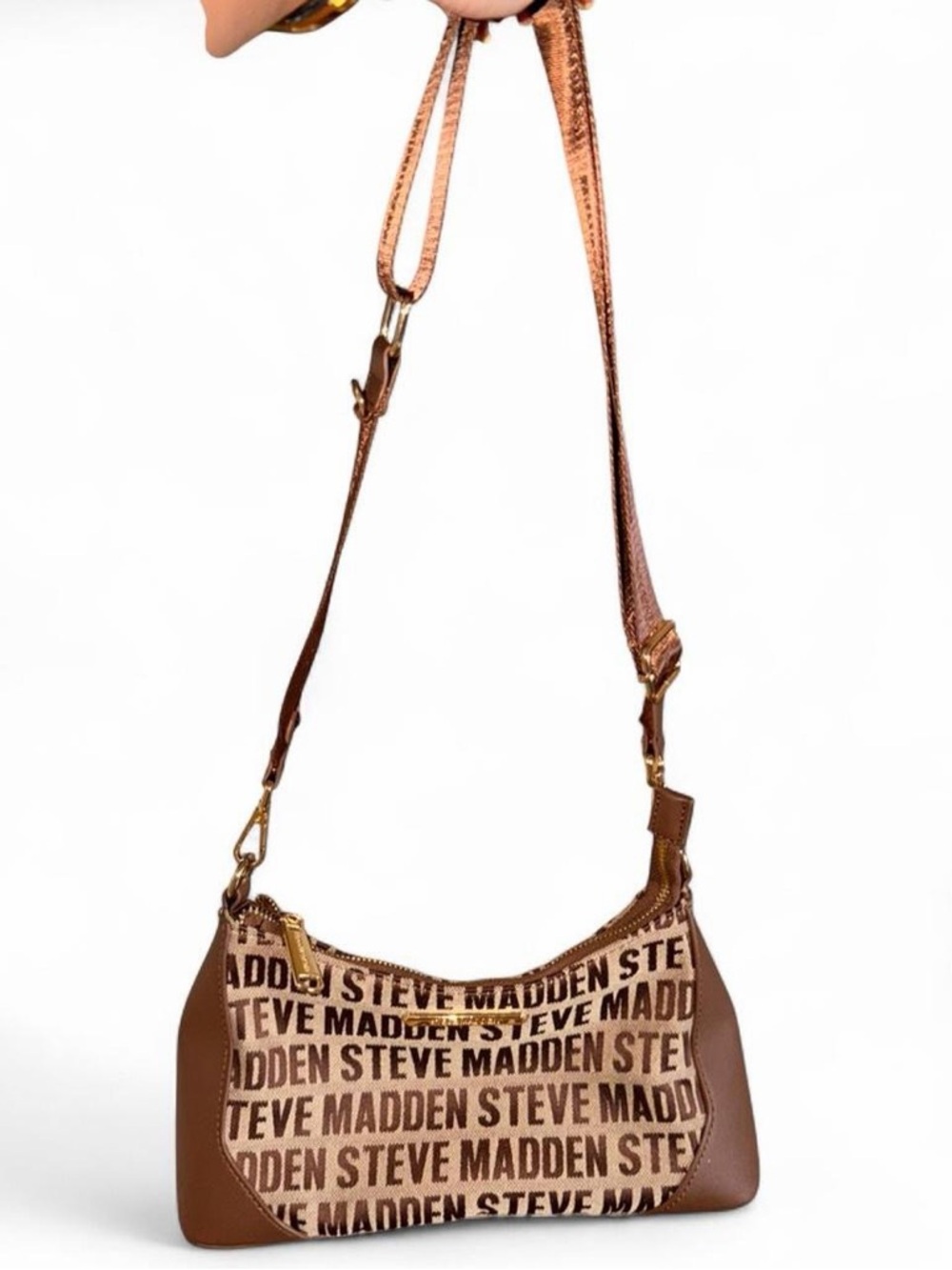 Steve Madden Tan/Brown Logo Shoulder Crossbody Bag